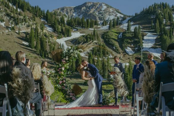 wedding ceremony at alta lodge, Allie + David
